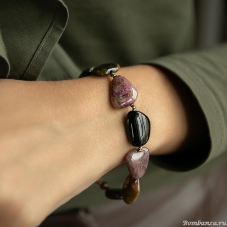 Браслет Lanzerotti, Elisir, с турмалином, гематитом и гранатом, LZ-25.10-311 коричневый