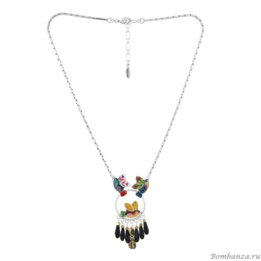 Колье TARATATA, Dans les nuages, с цветной смолой и стеклянными бусинами, TT-H24-03103-10M серебристый Колье TARATATA, Dans les nuages, с цветной смолой и стеклянными бусинами, TT-H24-03103-10M серебристый