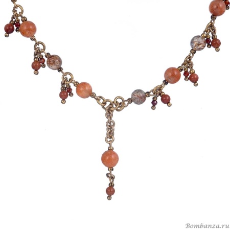 Колье Lanzerotti, Caramello, кварц, солнечник, авантюрин, гранат, LZ-24.11-530 коричневый