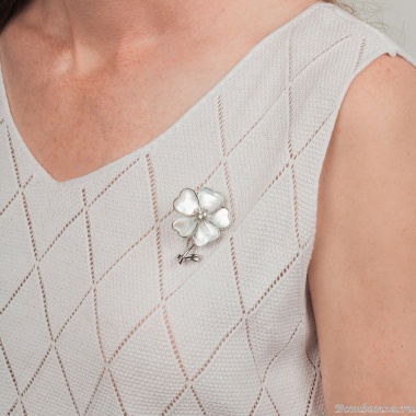 Брошь Цветок Natural shell, XR06426A2 S