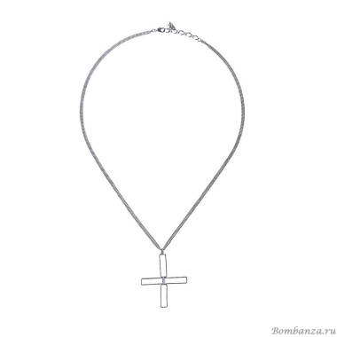 Колье Moon Paris, Ringo, с подвеской в форме креста, с кристаллом, MR-22.12-195 серебристый Колье Moon Paris, Ringo, с подвеской в форме креста, с кристаллом, MR-22.12-195 серебристый