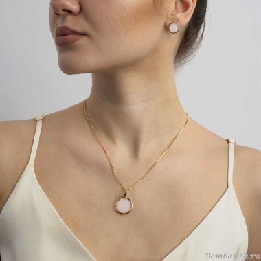 Комплект Possebon колье и серьги, quartz rose