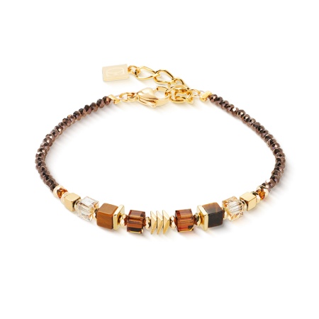 Браслет Coeur de Lion, Brown-Gold, 3044/30-1116