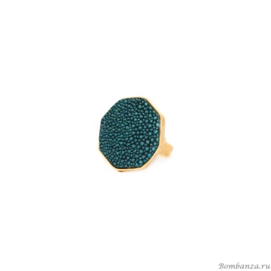 Кольцо Nature Bijoux, Oxford, разъемное,тамариндовое дерево,кожа ската, NB22.2-19-24556 синий