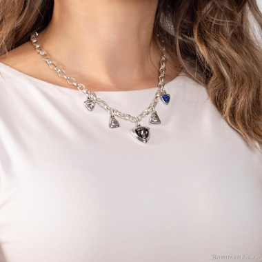 Колье Ciclon, Fortuna, с кристаллами, CN-251807 серый