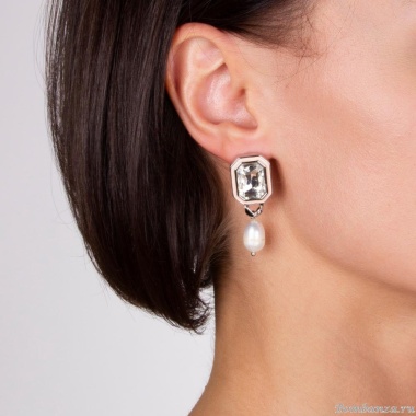 Серьги Moon Paris, Ringo, асимметричные, с кристаллом и жемчугом, MR-22.03-052 хрустальный Серьги Moon Paris, Ringo, асимметричные, с кристаллом и жемчугом, MR-22.03-052 хрустальный