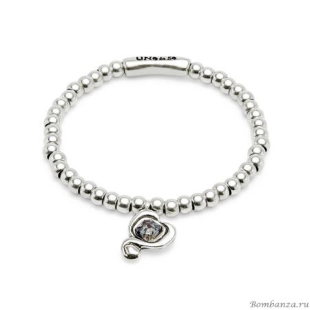 Браслет UNOde50 Ser Expresiva с черным кристаллом, с серебром PUL2514NGRMTL0L