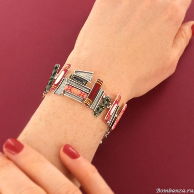 Браслет TARATATA, Romans, с цветной смолой и золотой краской, TT-H25-01302-10M серебристый Браслет TARATATA, Romans, с цветной смолой и золотой краской, TT-H25-01302-10M серебристый