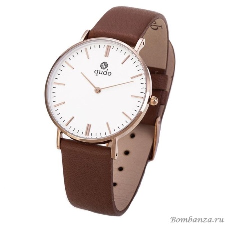 Часы Qudo, Eterni, 800326 BR/RG, коричневый кожаный ремешок