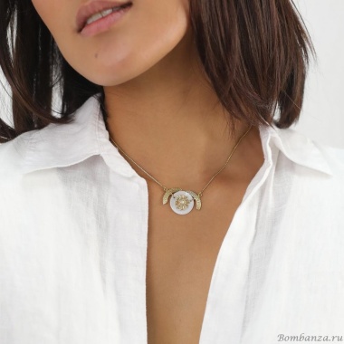 Колье Franck Herval, Ellen, с кристаллом Swarovski и перламутром, FH24.1-15-63982 золотистый