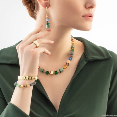 Колье Coeur de Lion, Green-Blue-Peach, 3039/10-0551 Колье Coeur de Lion, Green-Blue-Peach, 3039/10-0551