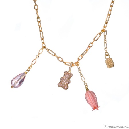 Колье Lanzerotti, Anne with an E, с морганитом и кристаллами, LZ-25.08-226 розовый