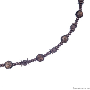 Колье Lanzerotti, Draghi, раухтопаз, кристаллы, гематит, LZ-23.12-419 коричневый