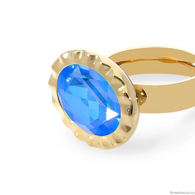 Кольцо Qudo, TIVOLA UNICA big (G/P) Royal blue delite 56, 688160 Кольцо Qudo, TIVOLA UNICA big (G/P) Royal blue delite 56, 688160