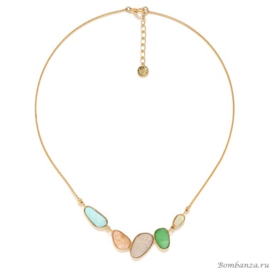 Колье Franck Herval, Victoire, с ракушками Capiz в смоле, FH24.1-15-64081 золотистый