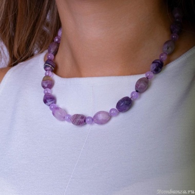 Колье Lanzerotti, Ispirazione, аметист, флюорит, LZ-24.10-385 сиреневый