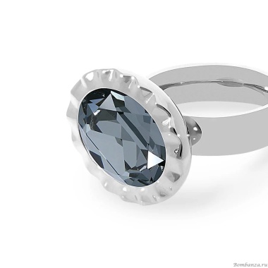 Кольцо Qudo, TIVOLA UNICA big (S/P) Crystal silver night 60, 687532 Кольцо Qudo, TIVOLA UNICA big (S/P) Crystal silver night 60, 687532