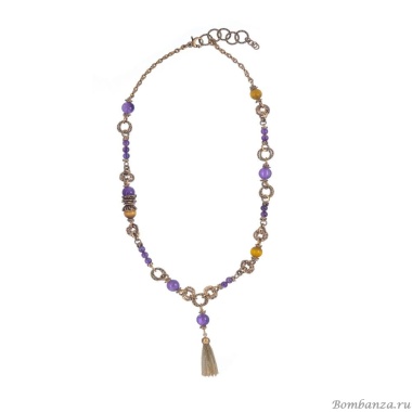 Колье Alcozer&J, с селенитом и аметистом, AL-C58AN23-R фиолетовый