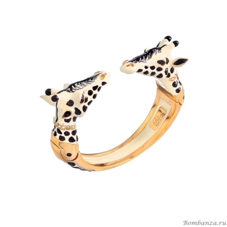 Браслет Polina Firenze, кафф, жираф с кристаллами и эмалью, PF25.2-BR2451 бежевый