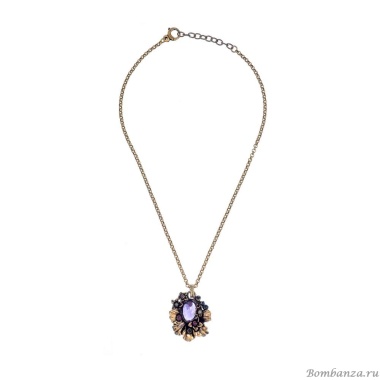 Колье Alcozer&J, аметист, сапфир, рубин, Swarovski, AL2502-C128JN24 фиолетовый