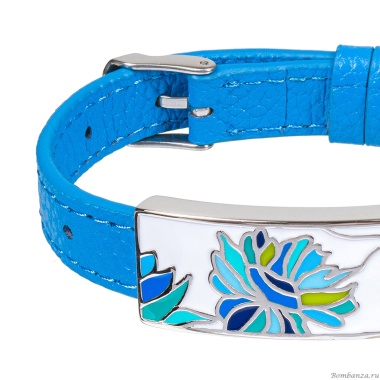 Браслет Fiore Luna, на голубом кожанном ремешке, CB03599-16A Браслет Fiore Luna, на голубом кожанном ремешке, CB03599-16A