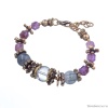 Браслет Alcozer&J, горный хрусталь, аметист, сапфир, гранат, AL2312-B118AS23 золотистый