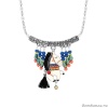 Колье Taratata, Carroussel, серебристое, с текстилем, стеклянными бусинами и эмалью, TT-E20-11125-10M Колье Taratata, Carroussel, серебристое, с текстилем, стеклянными бусинами и эмалью, TT-E20-11125-10M