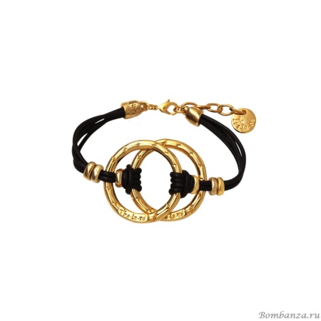 Браслет Tra-la-ra, Alianza, кожаный, с двойным кольцом, TLR23-232O003 золотистый