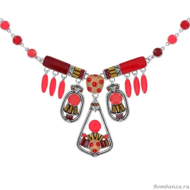 Колье TARATATA, Blush, со стразами, бусинами и цветной смолой, TT-E23-03106-105 розовый