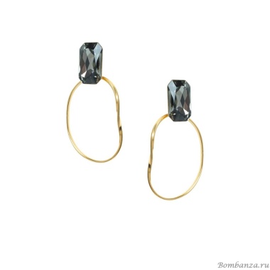 Серьги Katerina Vassou, Geranium, с кристаллом, KV24.1-308873GBLACK серый Серьги Katerina Vassou, Geranium, с кристаллом, KV24.1-308873GBLACK серый
