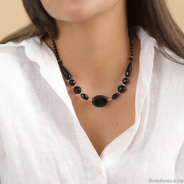 Колье Nature Bijoux, Bagheera, с агатом, NB24.1-15-43022 черный