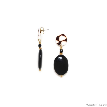 Серьги Nature Bijoux, Bagheera, с агатом и раковиной, NB24.1-12-79194 черный Серьги Nature Bijoux, Bagheera, с агатом и раковиной, NB24.1-12-79194 черный