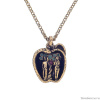 Колье Alcozer&J, "Запретный плод", гранат и изумруд, AL-C5508C золотистый