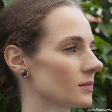 Пусеты Fiore Luna, COFFE AGATE