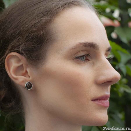 Пусеты Fiore Luna, COFFE AGATE