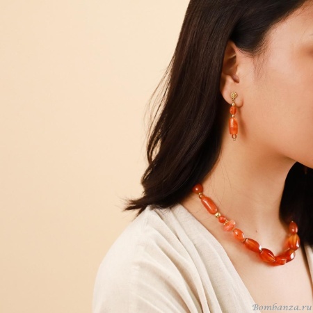 Серьги Nature Bijoux, Agate, с огненным агатом, NB23.1-12-78368 коричневый Серьги Nature Bijoux, Agate, с огненным агатом, NB23.1-12-78368 коричневый