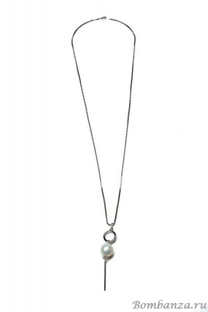 Колье Moon Paris, Ringo Queen, цепь с подвеской в форме кольца, с жемчугом, MRQ-1901-037 (серебристый)