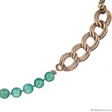 Колье Alcozer&J, с хризопразом, AL-C68AC25-R зеленый