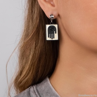 Серьги Moon Paris, Ringo, с подвеской "Finding thing", MR-24.06-038 серебристый