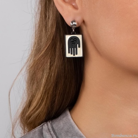 Серьги Moon Paris, Ringo, с подвеской "Finding thing", MR-24.06-038 серебристый