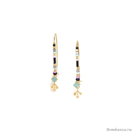 Серьги Franck Herval, Gabrielle, бисер,кристалл Swarovski,гематит,бусины, FH23.2-12-68364 золотистый