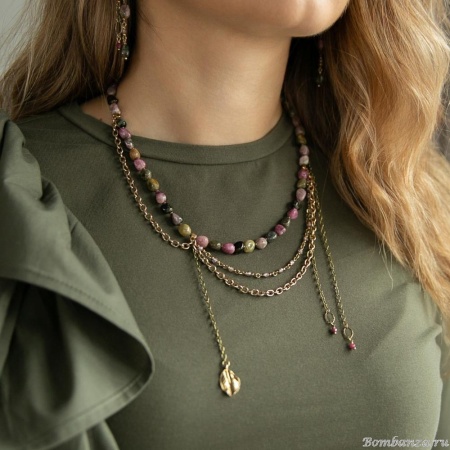 Колье Lanzerotti, Elisir, с турмалином,цирконием и гематитом, LZ-25.10-281 розовый