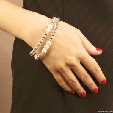 Браслет Fiore Luna, Metall & Pearl Сarabiner