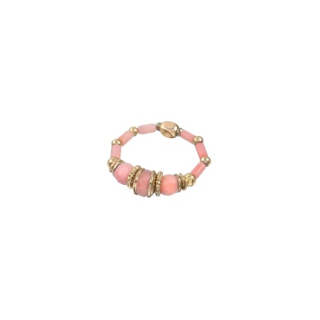 Кольцо Lanzerotti, Anne with an E, стрейч, с кварцем и кораллом, LZ-25.08-269 розовый