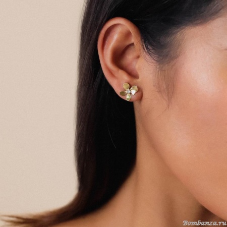 Пуссеты Franck Herval, Estelle, с кристаллом Swarovski, FH24.2-12-68916 золотистый