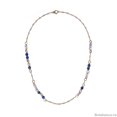 Колье Alcozer&J, с лазуритом и аметистом, AL-C58KL25-R синий