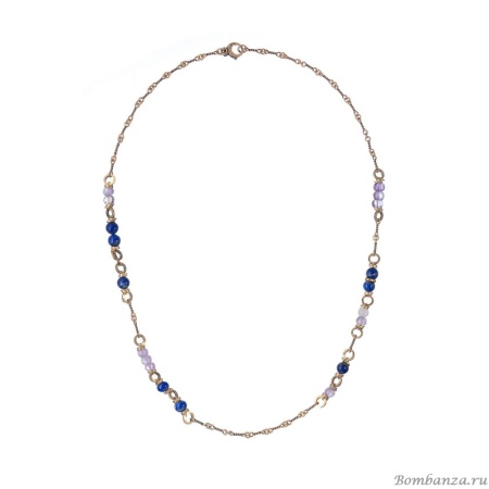 Колье Alcozer&J, с лазуритом и аметистом, AL-C58KL25-R синий
