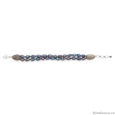 Браслет Nature Bijoux, Pebble Beach, жемчуг, эбеновое дерево, NB25.2-13-44320 серый