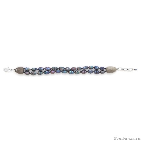 Браслет Nature Bijoux, Pebble Beach, жемчуг, эбеновое дерево, NB25.2-13-44320 серый