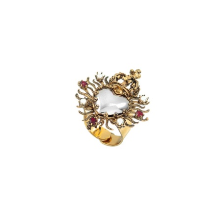 Кольцо Celeste G, с кристаллами Swarovski и жемчугом, CS25.1-2007 серебристый